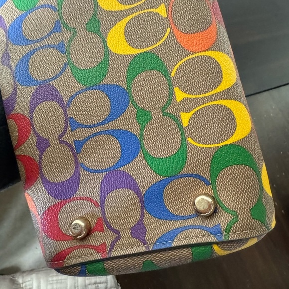 Coach Rowan Satchel In Rainbow Signature Canvas - Picture 11 of 16